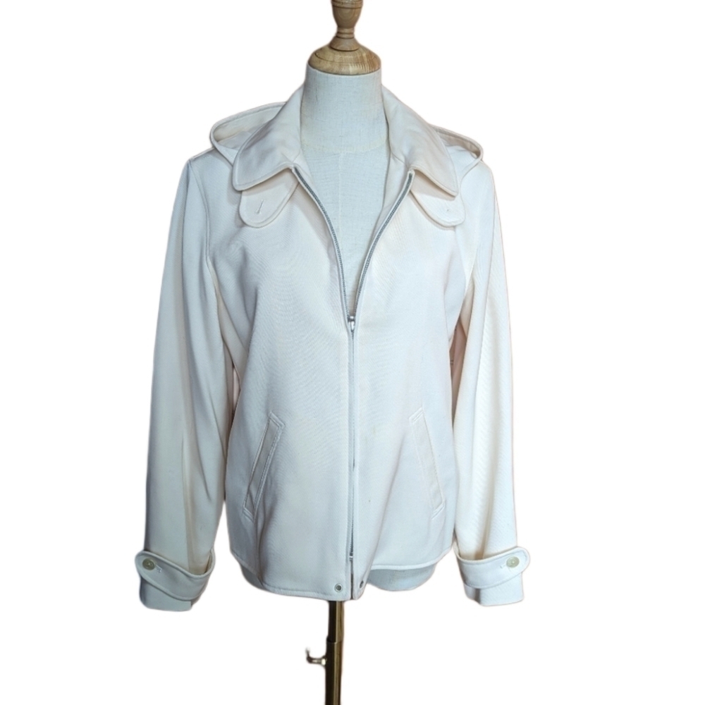 Lauren Ralph Lauren Cream Zip-Front Lightweight Jacket
